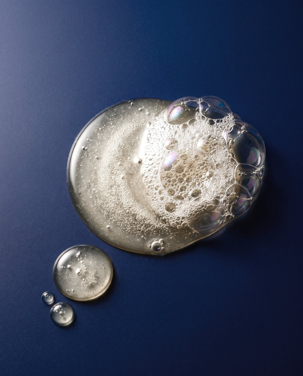 CULISE shampoo drops on navy