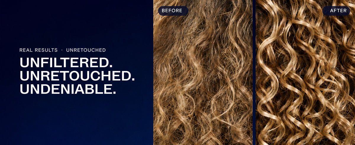 Before and after CULISE Deep Hydrating Shampoo, unretouched