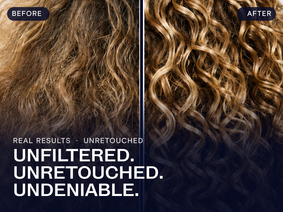 Before and after CULISE Deep Hydrating Shampoo, unretouched