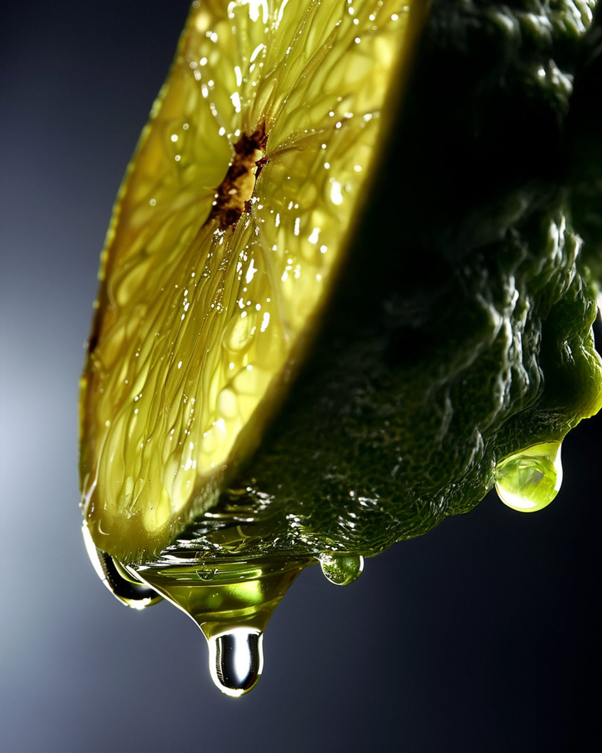 Fresh bergamot with a drop of oil