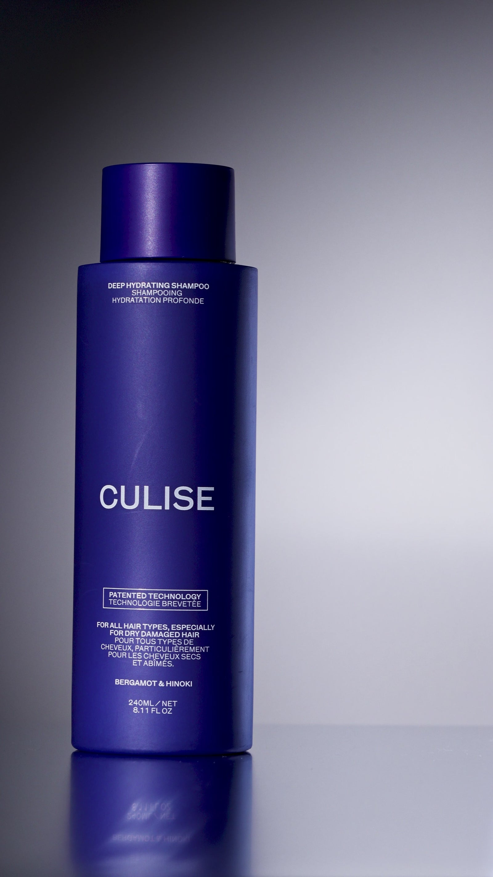 CULISE shampoo and conditioner bottles in light